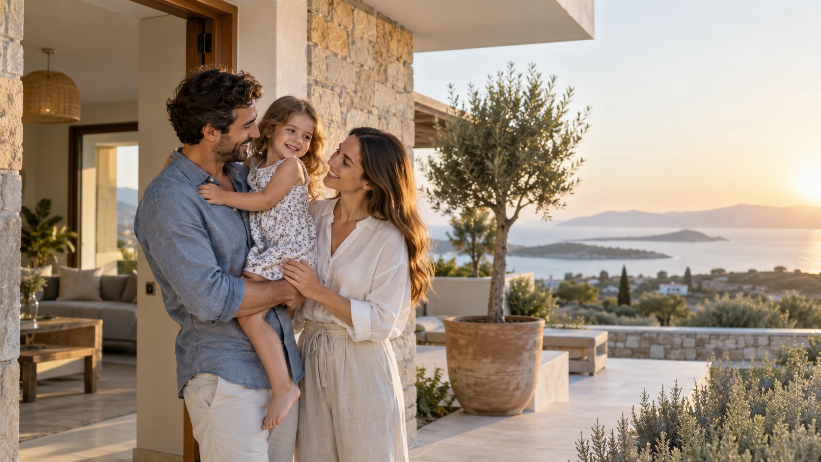 Οικογένεια έξω από την κατοικία της
